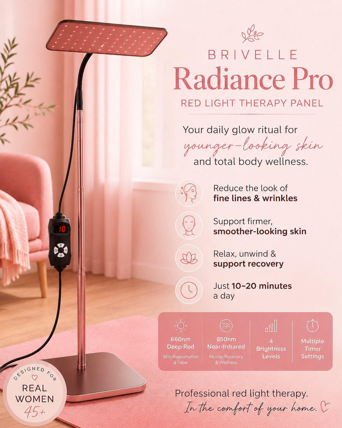 Brivelle™ Radiance Pro Red Light Therapy Panel